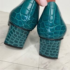 Franco Sarto Regal Croc Embossed Leather Pump 8 1/2